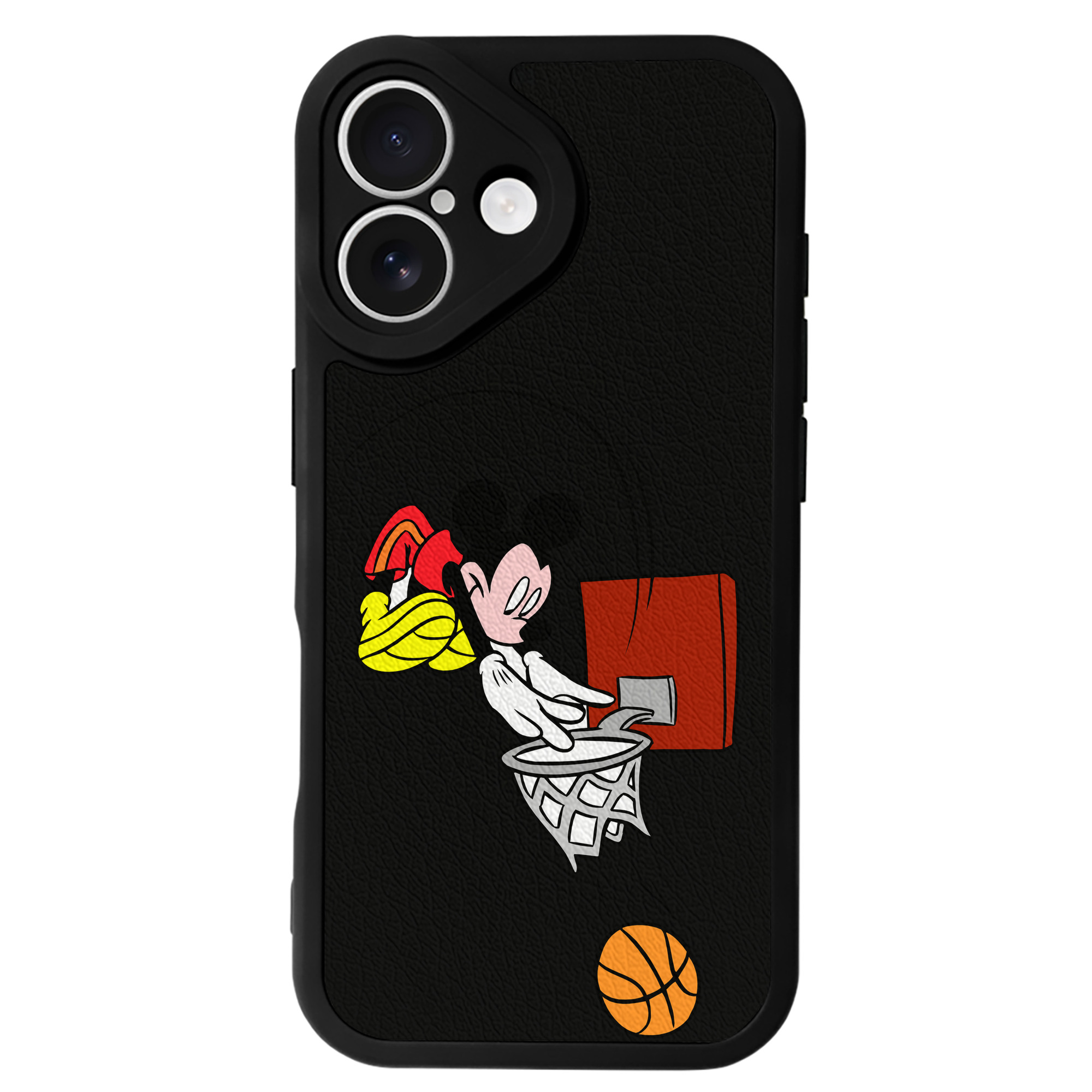 （画像用） ミッキーマウス Mickey Mouse 【iPhone 16シリーズ対応】シリコンスマホケース（レザー調） 材質：シリコン